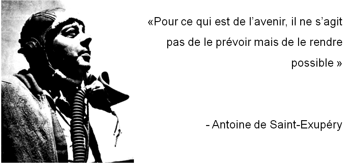 Citation Motivation : Pour ce qui est de l'avenir, il ne s'agit pas de le  prévoir mais de le rendre possible Saint Exupéry - Deco Citations - Tableau  citation